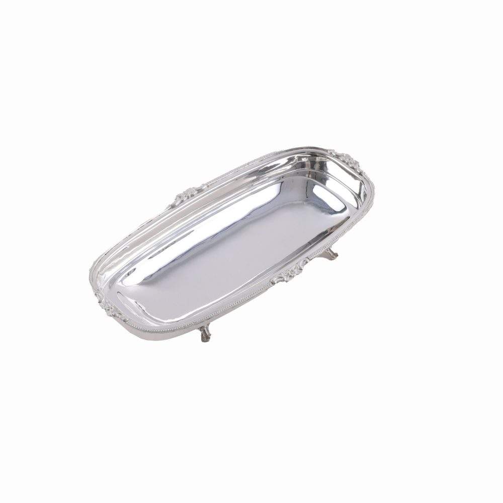 Ornate Silver Rectangular Serving Tray