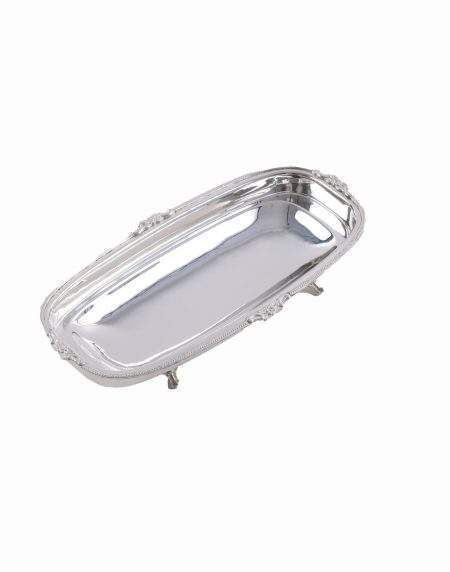 Ornate Silver Rectangular Serving Tray