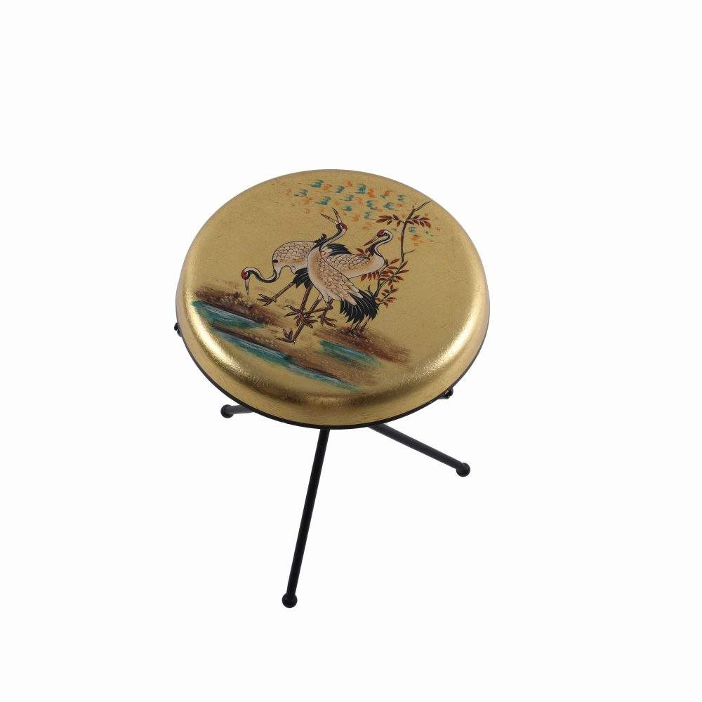 Gold Leaf swan painted stool