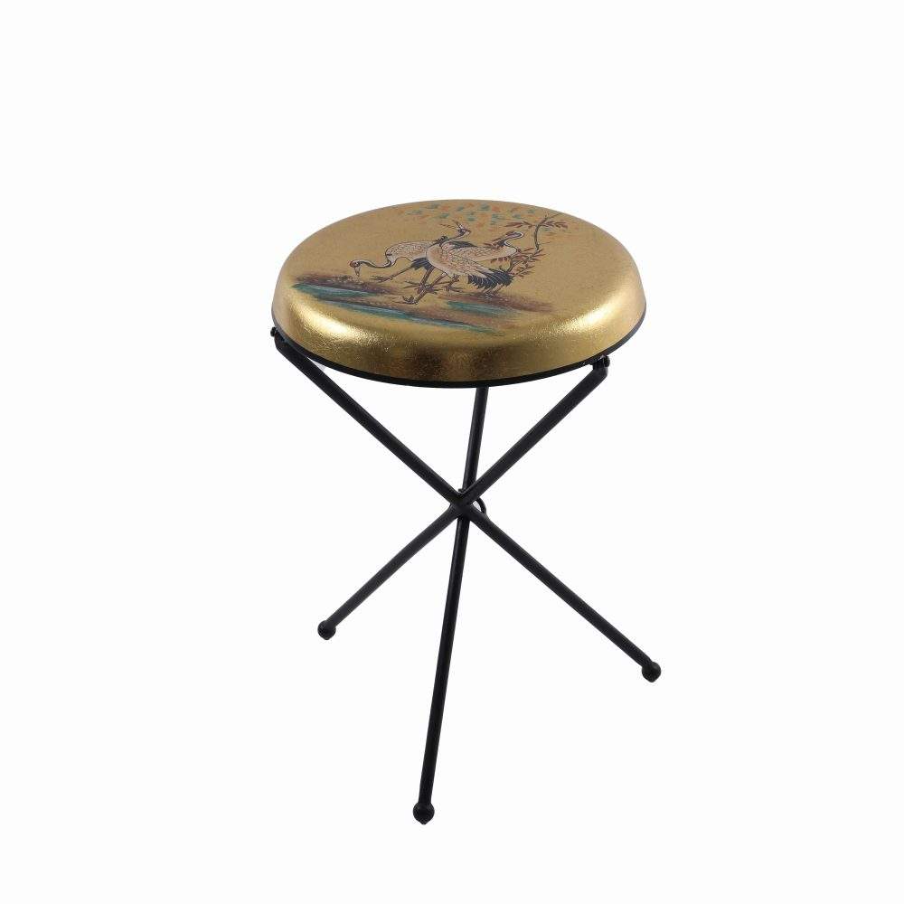 Gold Leaf swan painted stool