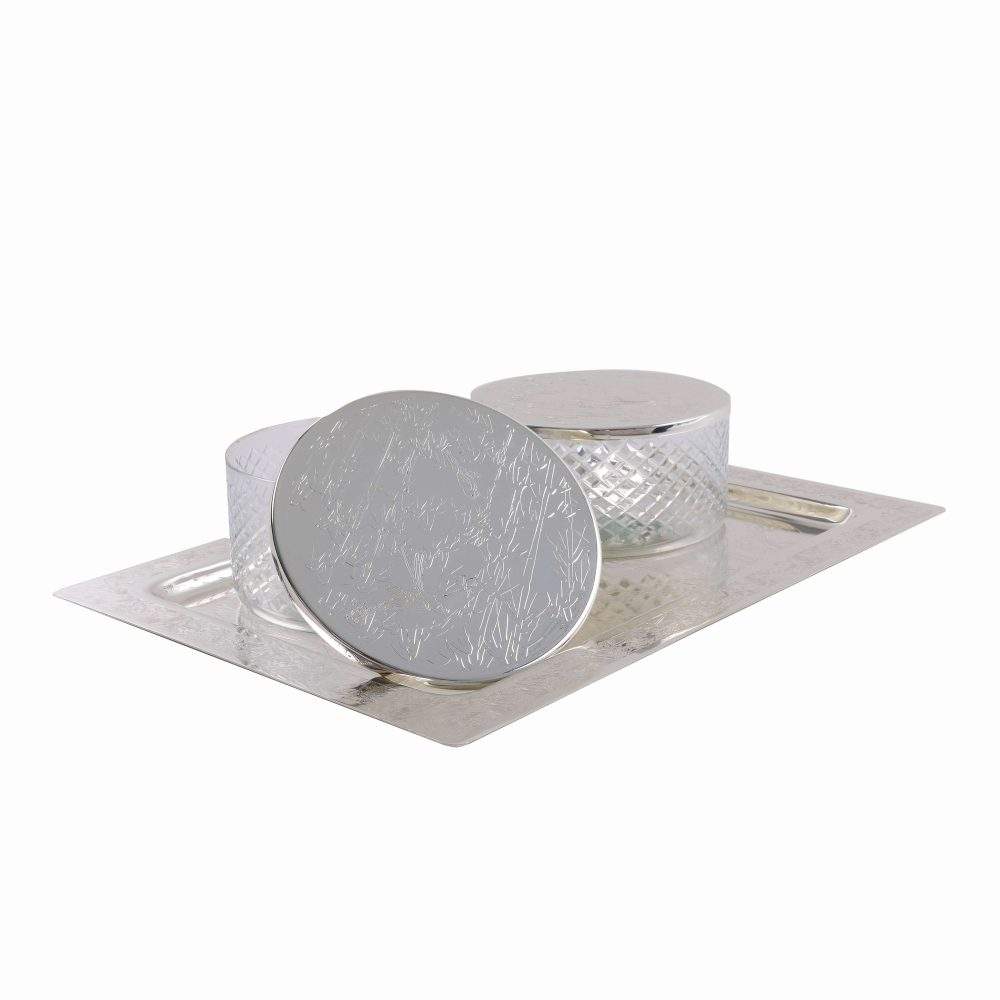 Glass Lid pair Container and Tray