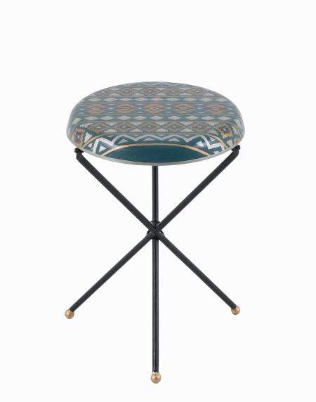 Blue ekat painted stool
